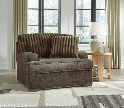 Bradenton Furniture Outlet - Ashley Furniture - Aylesworth Living Room - Chair and a Half / Chocolate - 5370223