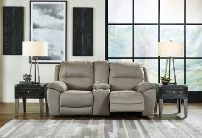 Bradenton Furniture Outlet - Ashley Furniture - Next-Gen Gaucho Living Room - DBL REC PWR Loveseat w/Console / Putty - 5420396