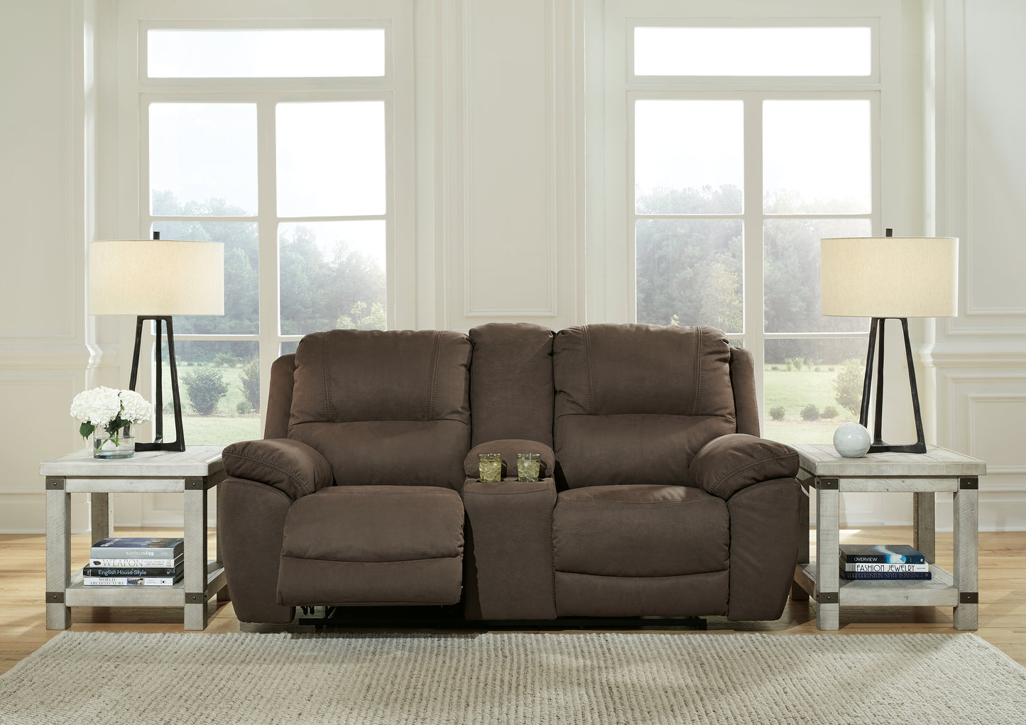 Bradenton Furniture Outlet - Ashley Furniture - Next-Gen Gaucho Living Room - DBL Rec Loveseat w/Console / Espresso - 5420494