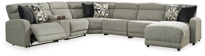 Bradenton Furniture Outlet - Ashley Furniture - Colleyville Sectional - 7-Piece Power Reclining Sectional with Chaise / Stone - 54405S32