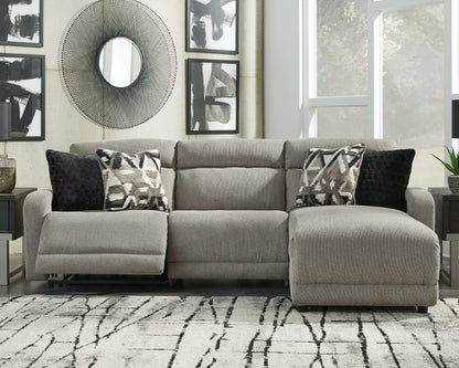 Bradenton Furniture Outlet - Ashley Furniture - Colleyville Sectional - 3-Piece Power Reclining Sectional with Chaise / Stone - 54405S2
