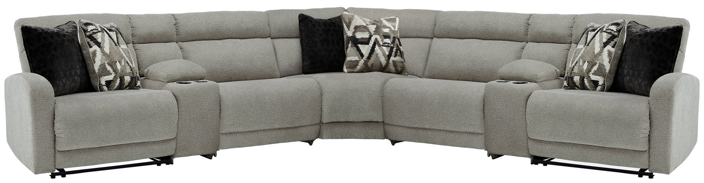 Bradenton Furniture Outlet - Ashley Furniture - Colleyville Sectional - 7-Piece Power Reclining Sectional / Stone - 54405S10
