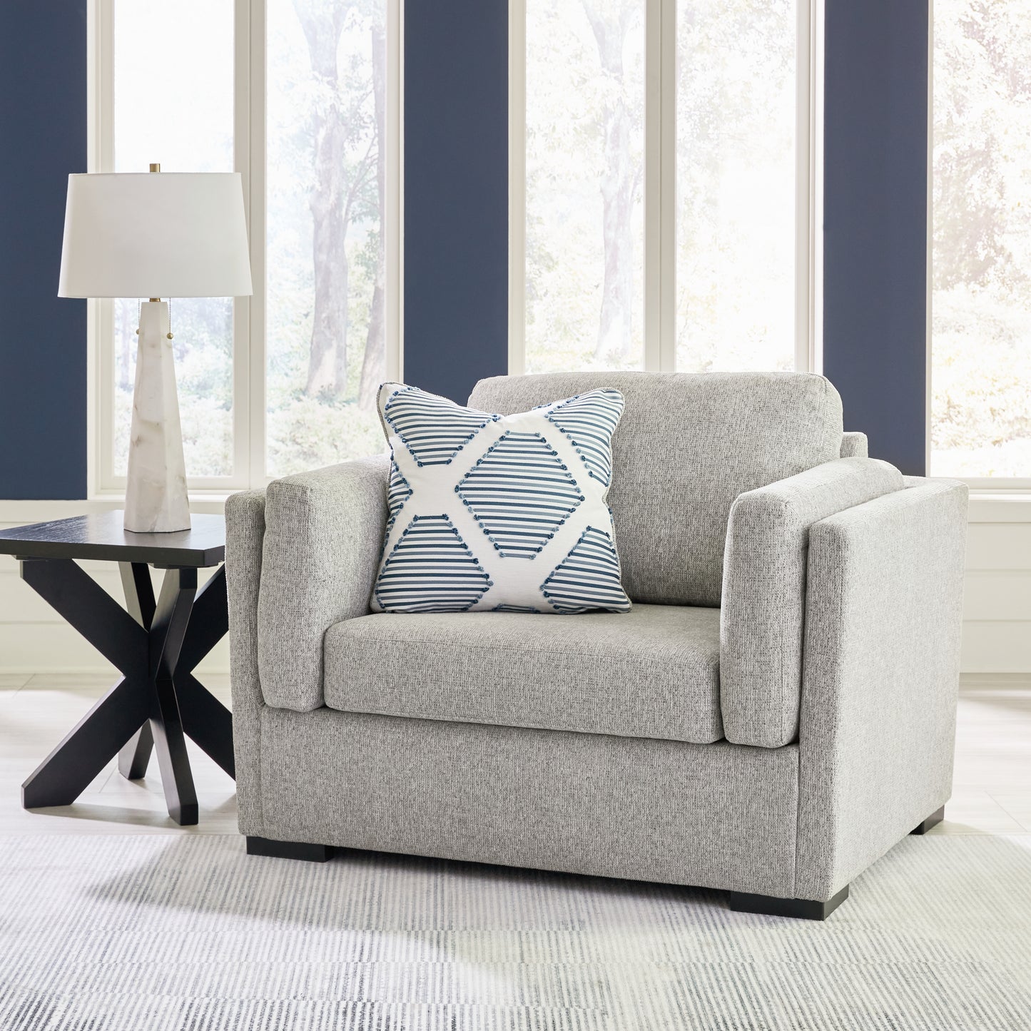Bradenton Furniture Outlet - Ashley Furniture - Evansley Living Room - Chair and a Half / Pewter - 5450323