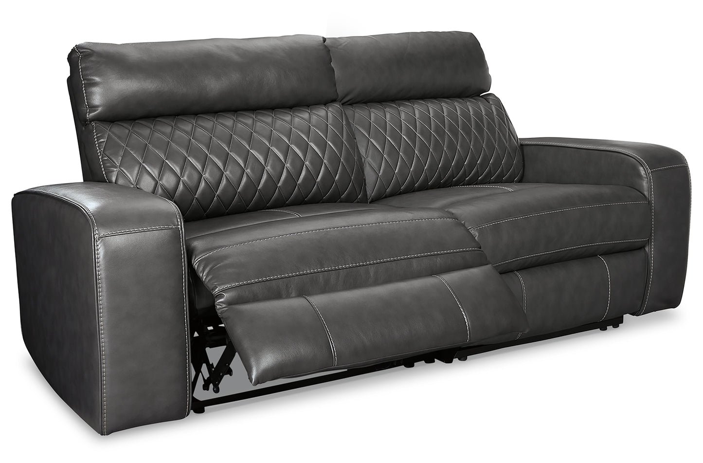 Bradenton Furniture Outlet - Ashley Furniture - Samperstone Sectional - 2-Piece Power Reclining Sectional Loveseat / Gray - 55203S5