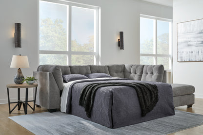 Bradenton Furniture Outlet - Ashley Furniture - Marleton Sectional - 2-Piece Sleeper Sectional with Chaise / Gray - 55305S4