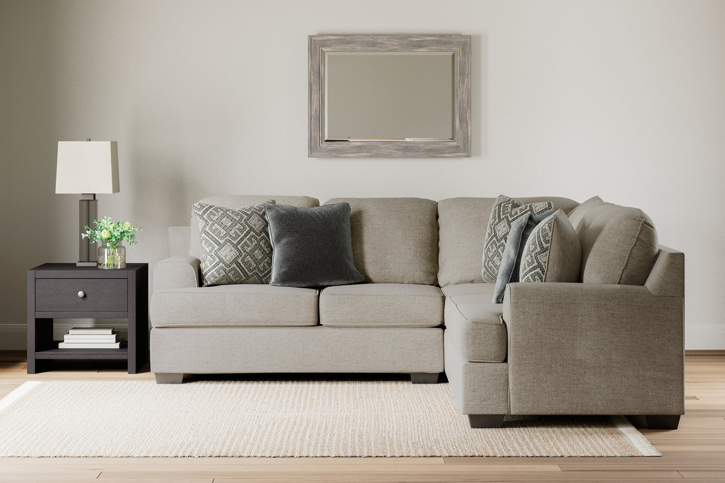 Bradenton Furniture Outlet - Ashley Furniture - Bovarian Sectional - RAF 4-Piece Sectional / Stone - 56103S5