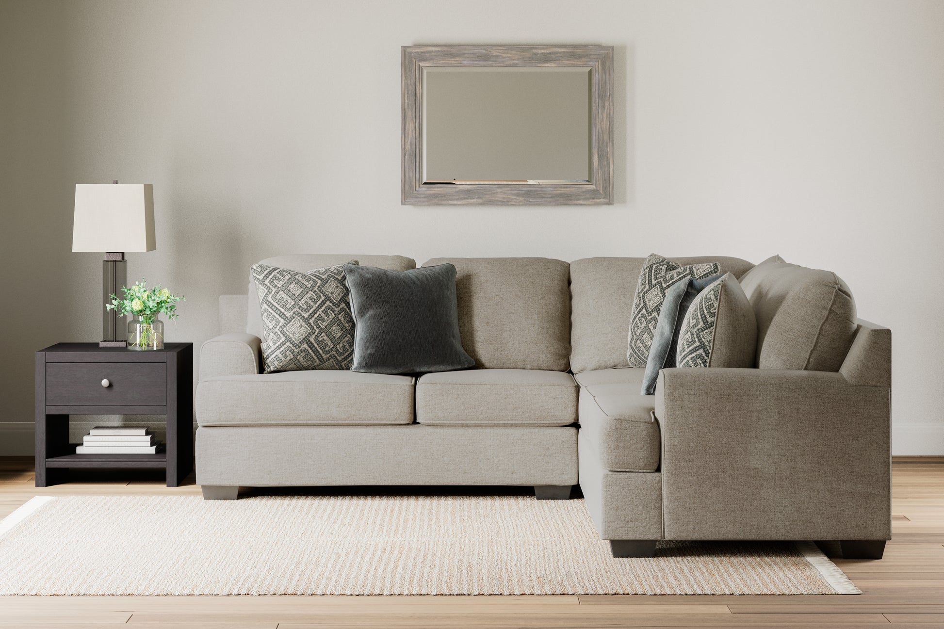 Bradenton Furniture Outlet - Ashley Furniture - Bovarian Sectional - RAF 4-Piece Sectional / Stone - 56103S5