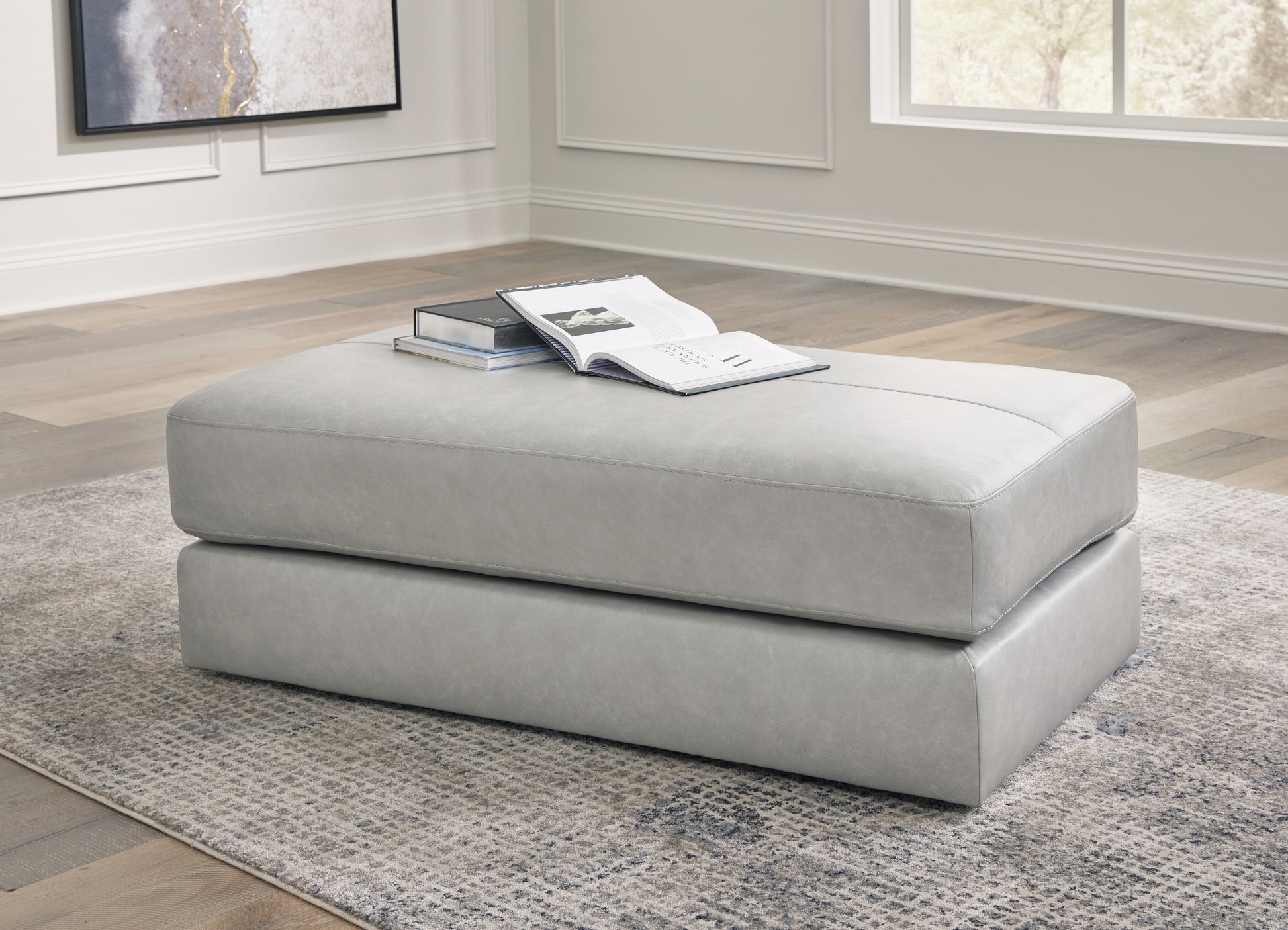 Bradenton Furniture Outlet - Ashley Furniture - Amiata Living Room - Oversized Accent Ottoman / Glacier - 5740408