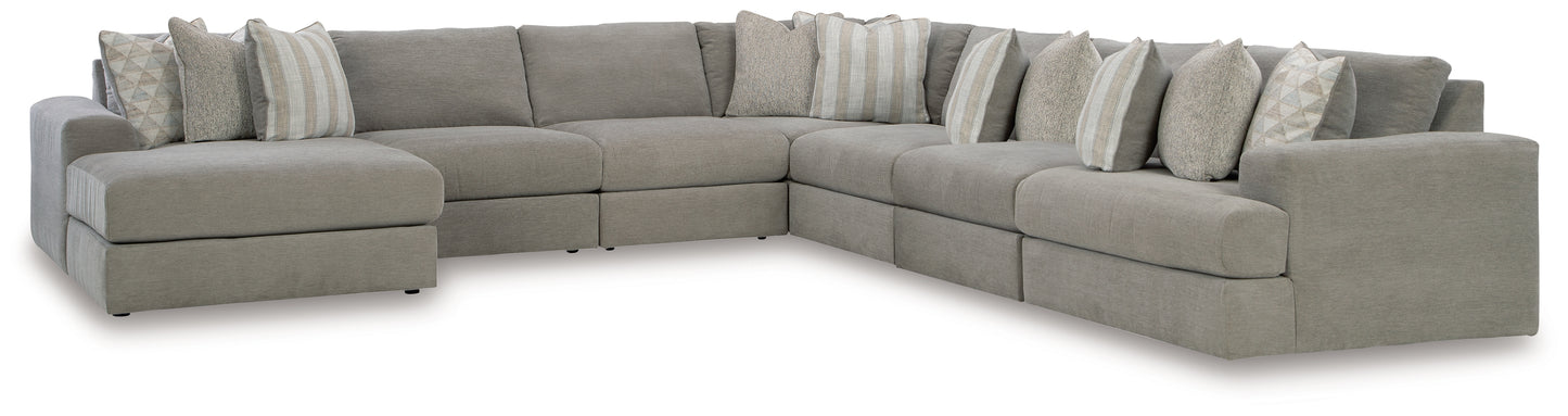 Bradenton Furniture Outlet - Ashley Furniture - Avaliyah Sectional - RAF 7-Piece Sectional with Chaise / Ash - 58103S9