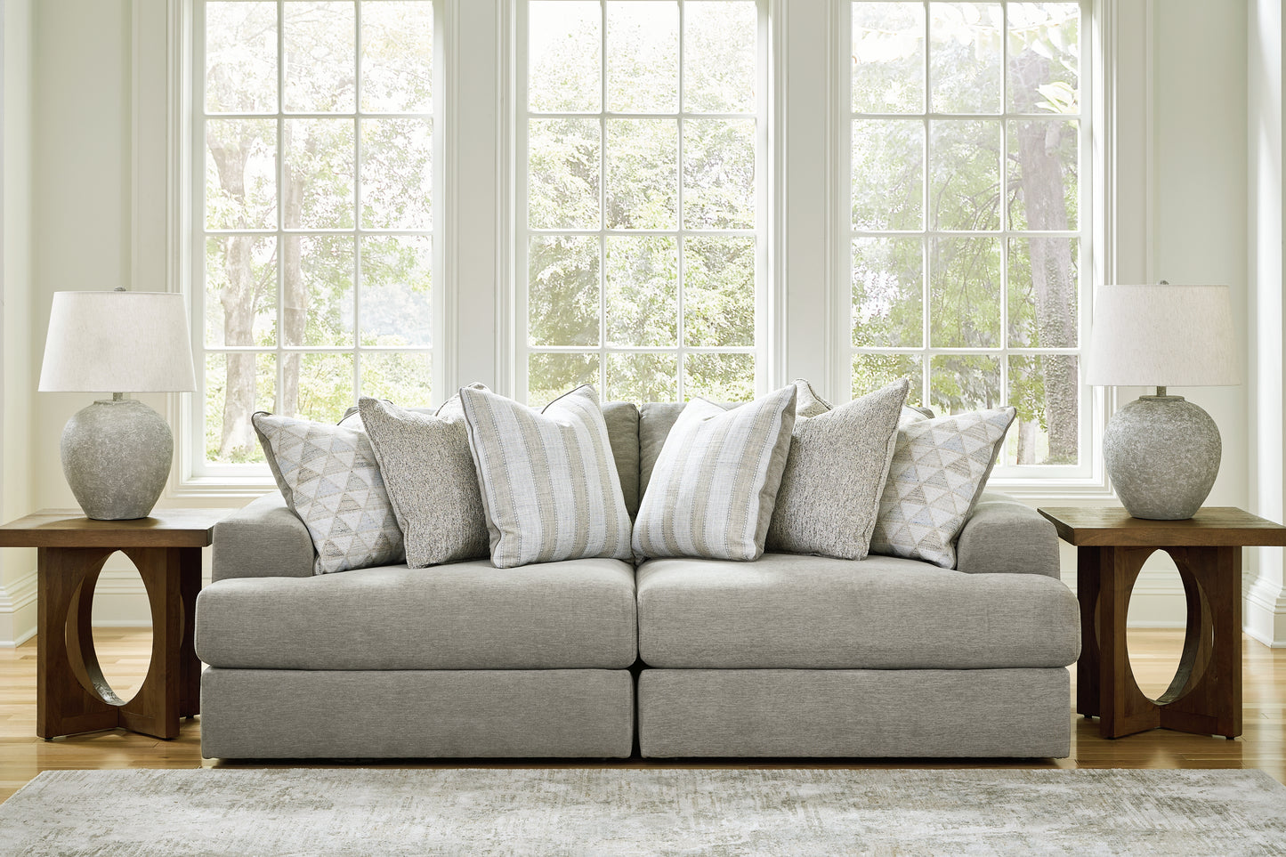 Bradenton Furniture Outlet - Ashley Furniture - Avaliyah Sectional - RAF 2-Piece Sectional Loveseat / Ash - 58103S1
