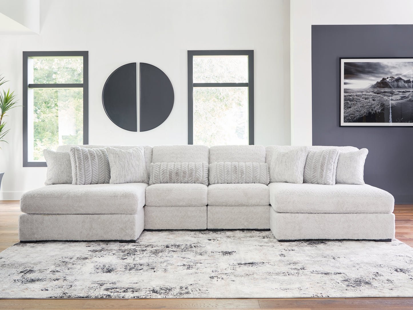 Bradenton Furniture Outlet - Ashley Furniture - Cuddle Plush Sectional - 4-Piece Sectional with Chaise / Arctic - PC59106S4