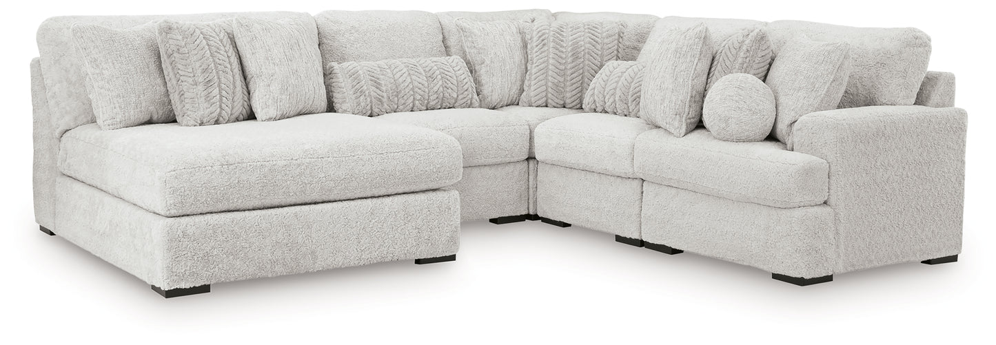 Bradenton Furniture Outlet - Ashley Furniture - Cuddle Plush Sectional - 5-Piece Sectional with Chaise / Arctic - PC59106S11