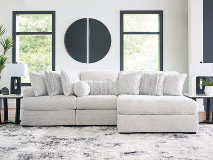 Bradenton Furniture Outlet - Ashley Furniture - Cuddle Plush Sectional - RAF 3-Piece Sectional with Chaise / Arctic - PC59106S1