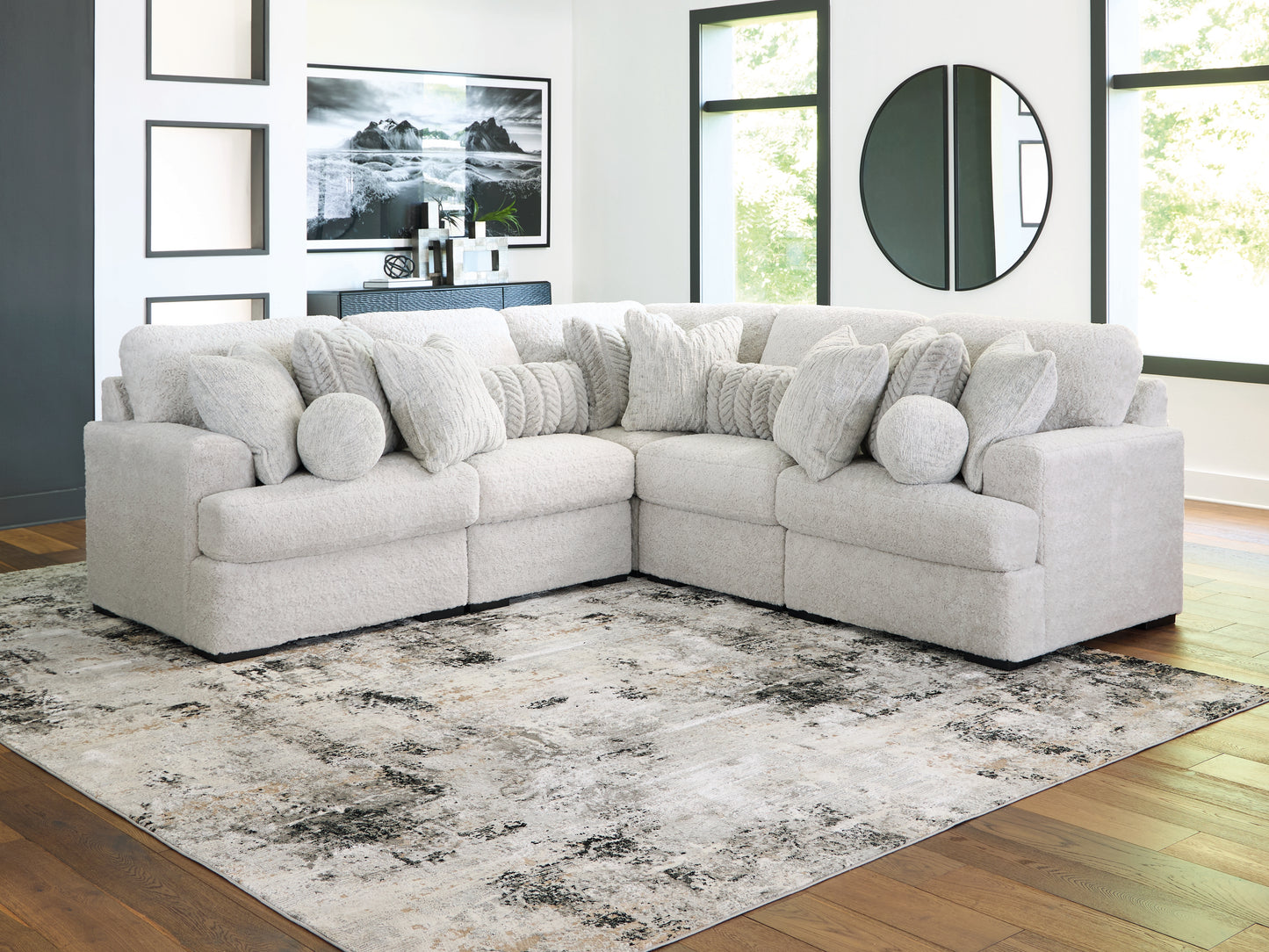 Bradenton Furniture Outlet - Ashley Furniture - Cuddle Plush Sectional - 6-Piece Sectional with Chaise / Arctic - PC59106S8