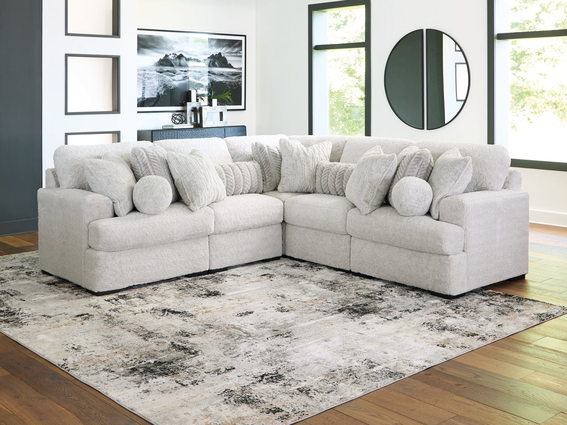 Bradenton Furniture Outlet - Ashley Furniture - Cuddle Plush Sectional - 6-Piece Sectional with Chaise / Arctic - PC59106S8