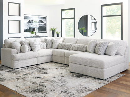 Bradenton Furniture Outlet - Ashley Furniture - Cuddle Plush Sectional - RAF 6-Piece Sectional with Chaise / Arctic - PC59106S3