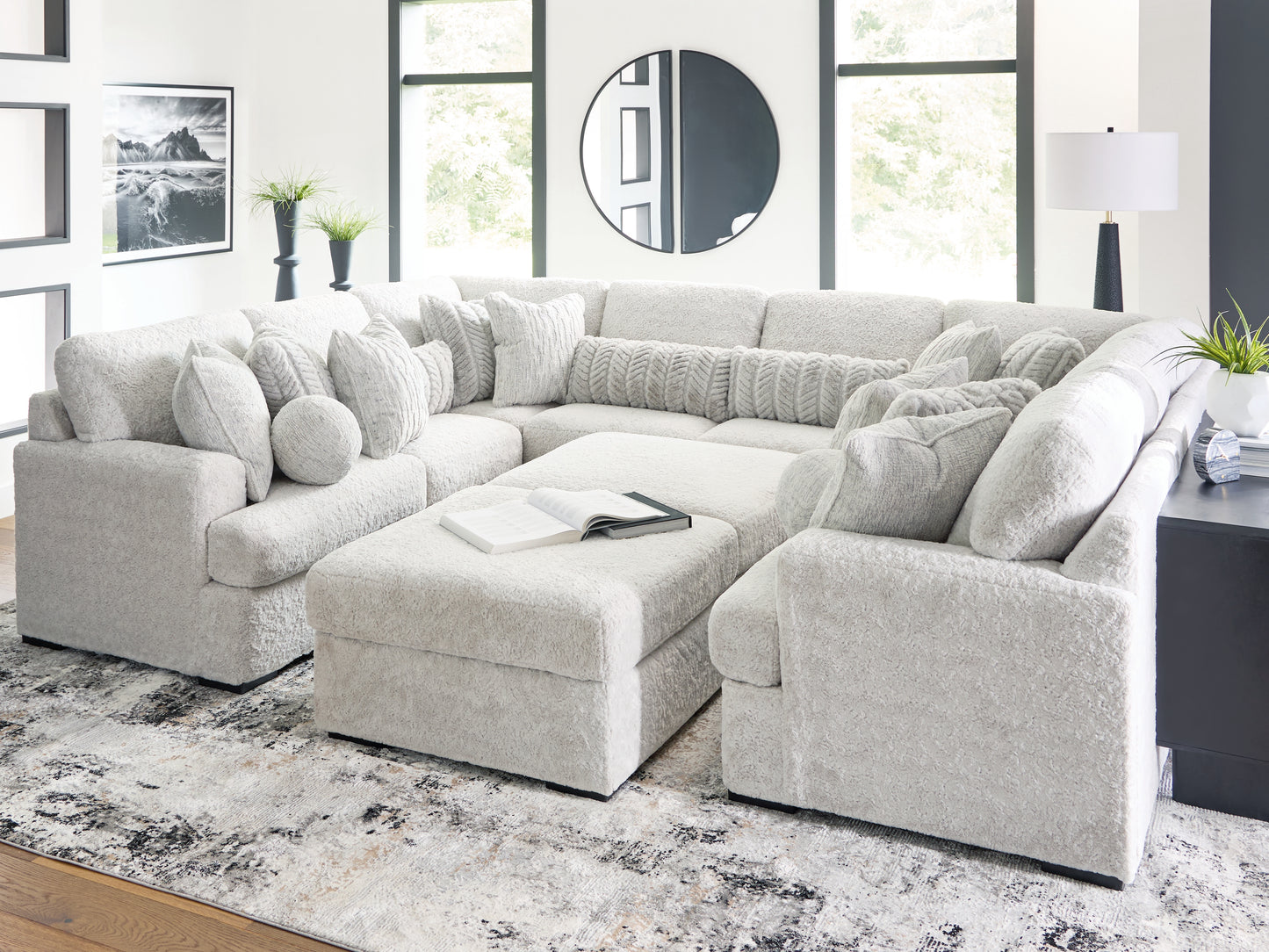 Bradenton Furniture Outlet - Ashley Furniture - Cuddle Plush Sectional - RAF 10-Piece Sectional / Arctic - PC59106S10
