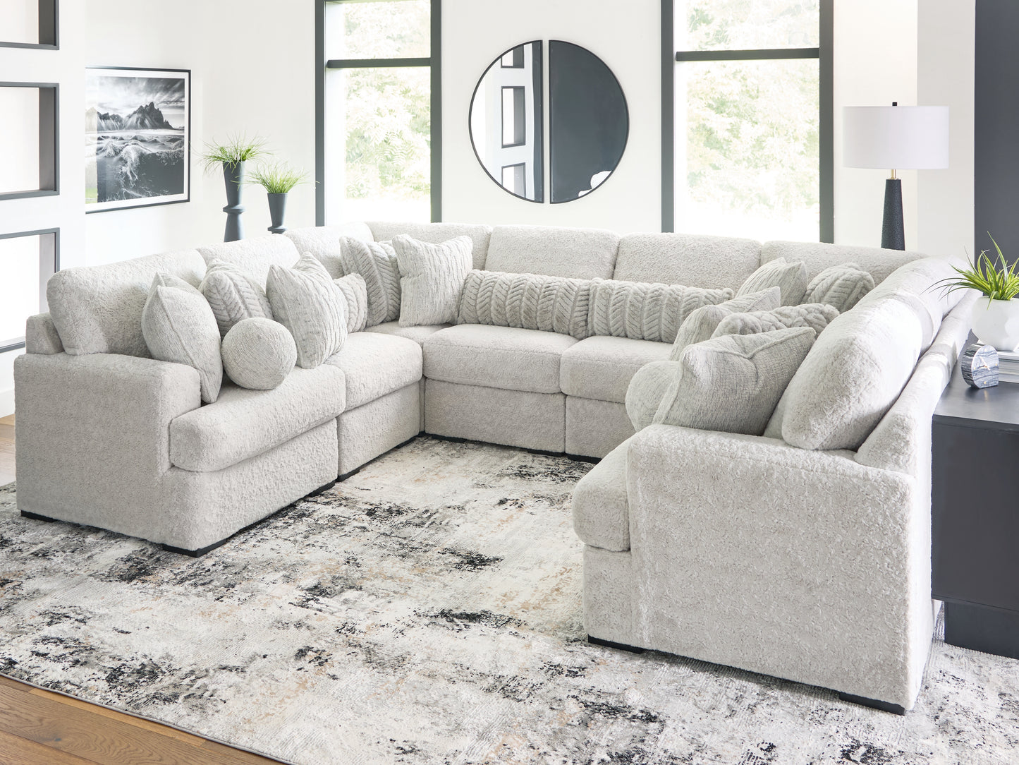 Bradenton Furniture Outlet - Ashley Furniture - Cuddle Plush Sectional - RAF 8-Piece Sectional / Arctic - PC59106S6