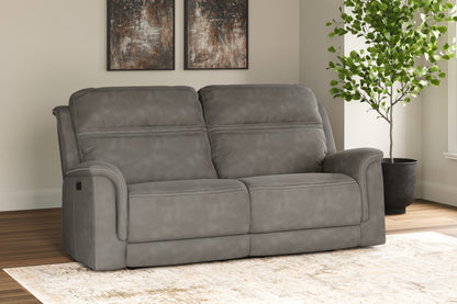 Bradenton Furniture Outlet - Ashley Furniture - Next-Gen DuraPella Living Room - 2 Seat PWR REC Sofa ADJ HDREST / Slate - 5930147