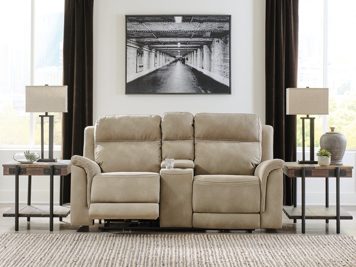 Bradenton Furniture Outlet - Ashley Furniture - Next-Gen DuraPella Living Room - PWR REC Loveseat/CON/ADJ HDRST / Sand - 5930218