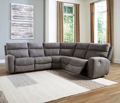 Bradenton Furniture Outlet - Ashley Furniture - Next-Gen DuraPella Sectional - 5-Piece Power Reclining Sectional / Slate - 61003S6