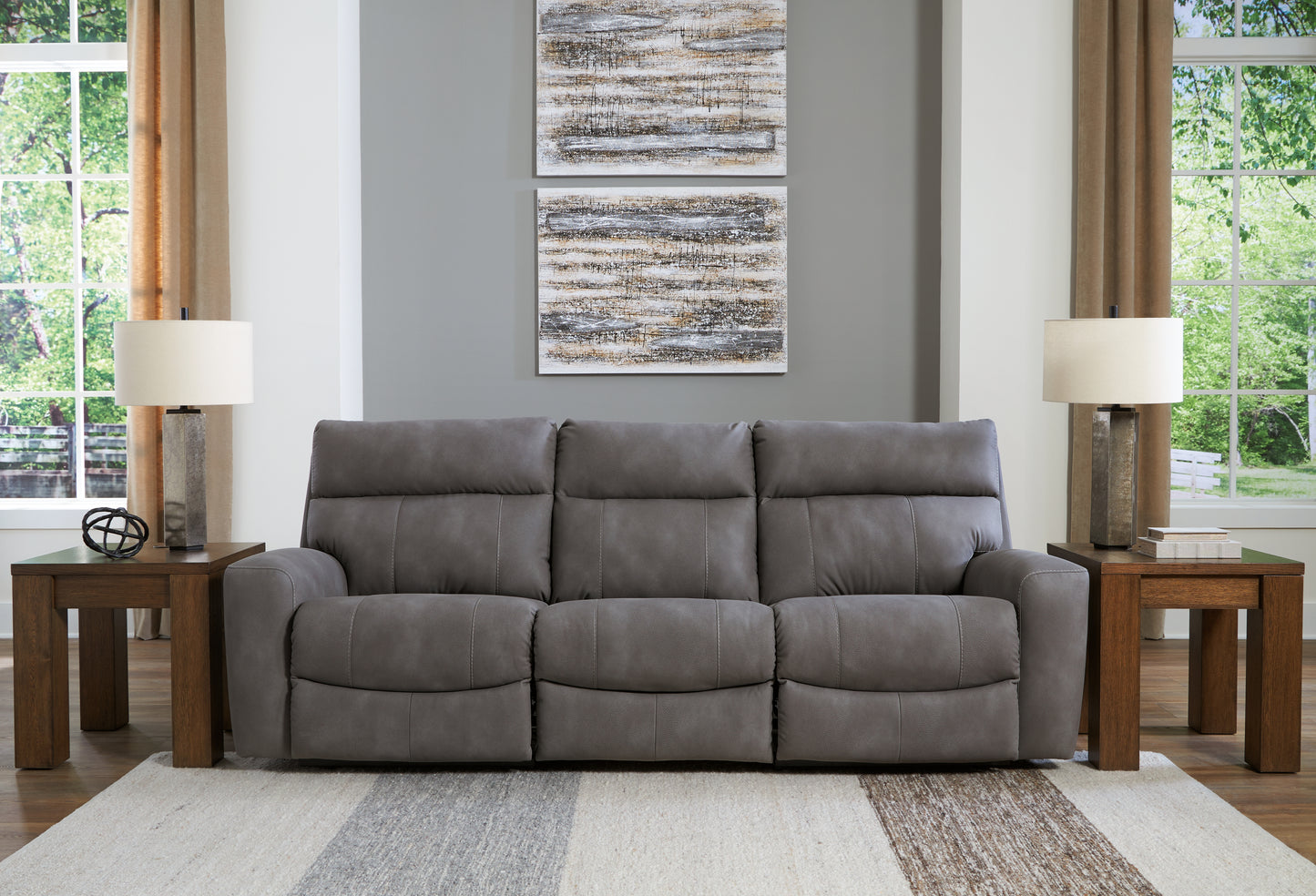 Bradenton Furniture Outlet - Ashley Furniture - Next-Gen DuraPella Sectional - 3-Piece Power Reclining Sectional Sofa / Slate - 61003S2