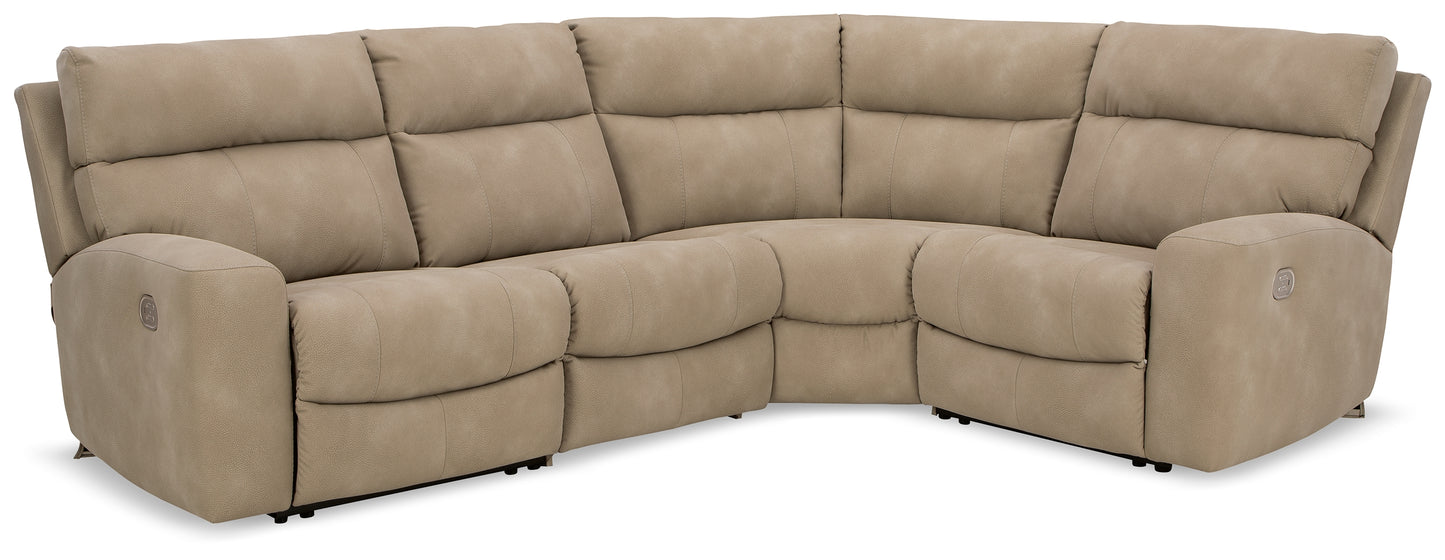 Bradenton Furniture Outlet - Ashley Furniture - Next-Gen DuraPella Sectional - 4-Piece Power Reclining Sectional / Sand - 61004S4