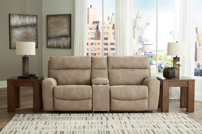 Bradenton Furniture Outlet - Ashley Furniture - Next-Gen DuraPella Sectional - 3-Piece Power Reclining Sectional Loveseat with Console / Sand - 61004S3