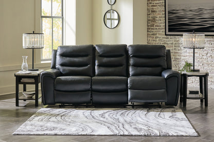 Bradenton Furniture Outlet - Ashley Furniture - Warlin Living Room - PWR REC Sofa with ADJ Headrest / Black - 6110515