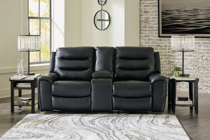 Bradenton Furniture Outlet - Ashley Furniture - Warlin Living Room - PWR REC Loveseat/CON/ADJ HDRST / Black - 6110518