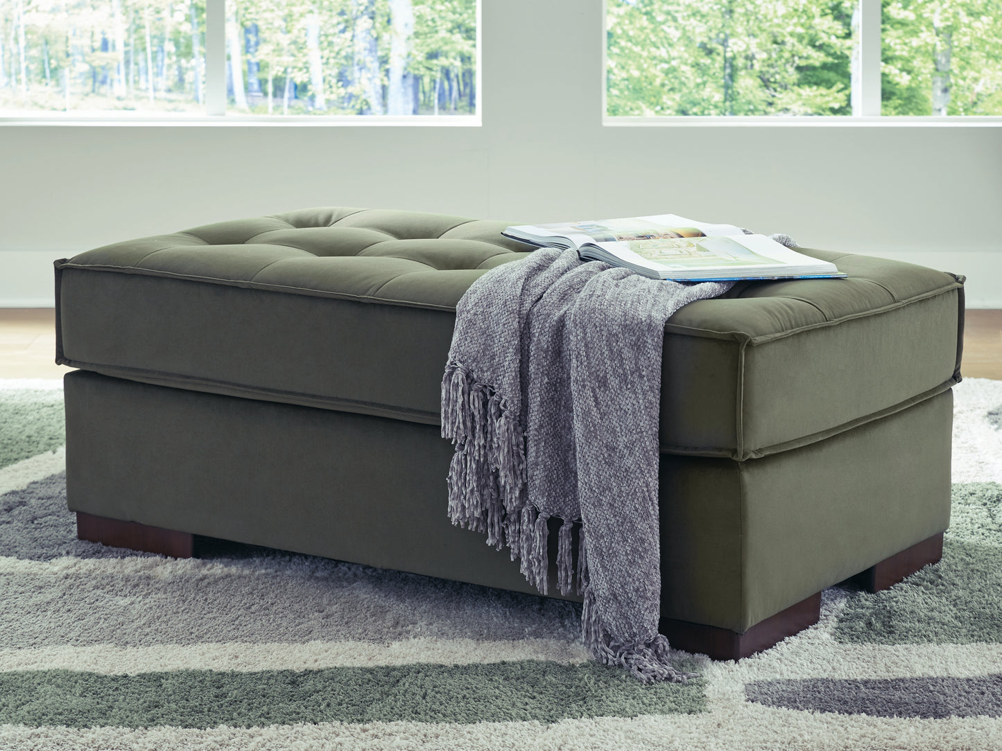 Bradenton Furniture Outlet - Ashley Furniture - Caspian-Town Living Room - Oversized Accent Ottoman / Olive - PC6170208