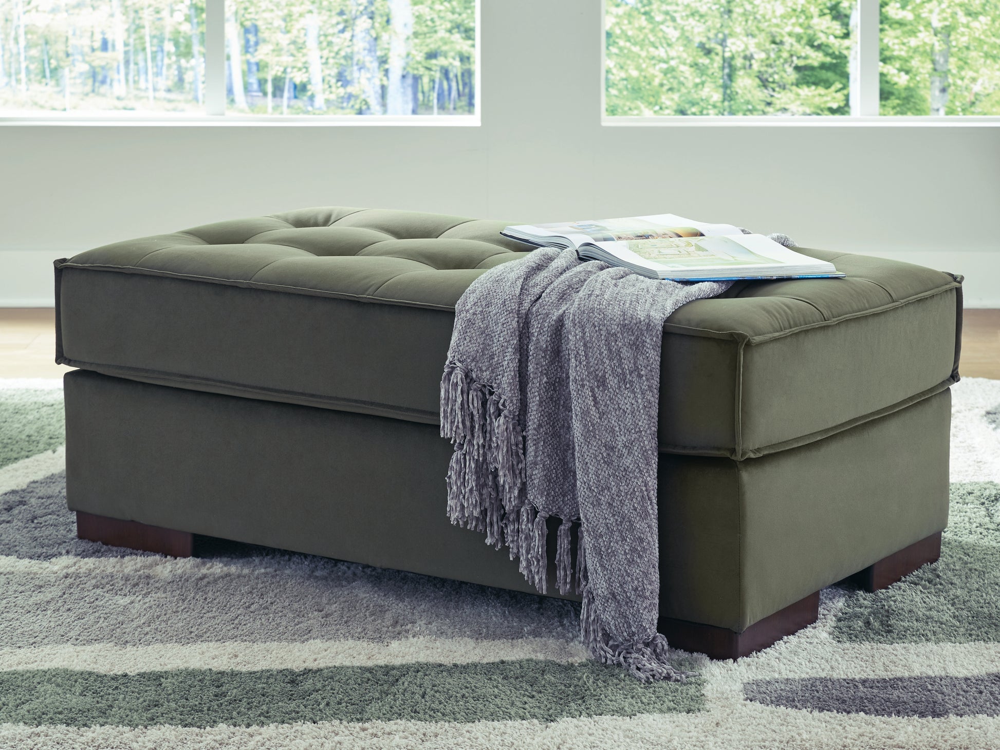 Bradenton Furniture Outlet - Ashley Furniture - Caspian-Town Living Room - Oversized Accent Ottoman / Olive - PC6170208