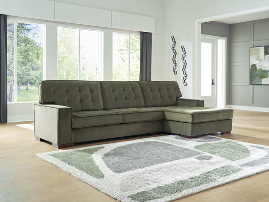 Bradenton Furniture Outlet - Ashley Furniture - Caspian-Town Sectional - RAF 2-Piece Sectional with Chaise / Olive - PC61702S1