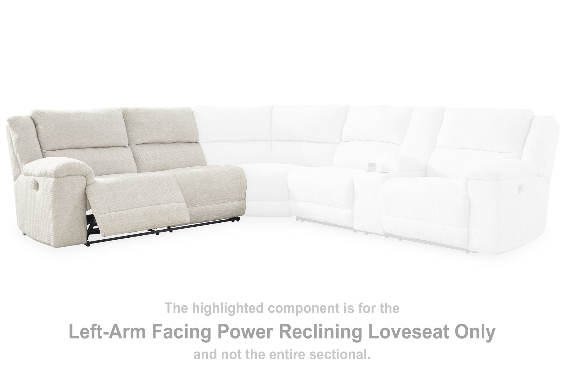Bradenton Furniture Outlet - Ashley Furniture - Keensburg Sectional - LAF Reclining Power Loveseat / Linen - 6180763