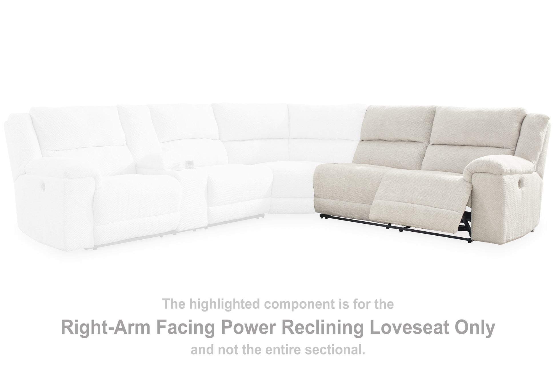 Bradenton Furniture Outlet - Ashley Furniture - Keensburg Sectional - RAF Reclining Power Loveseat / Linen - 6180775