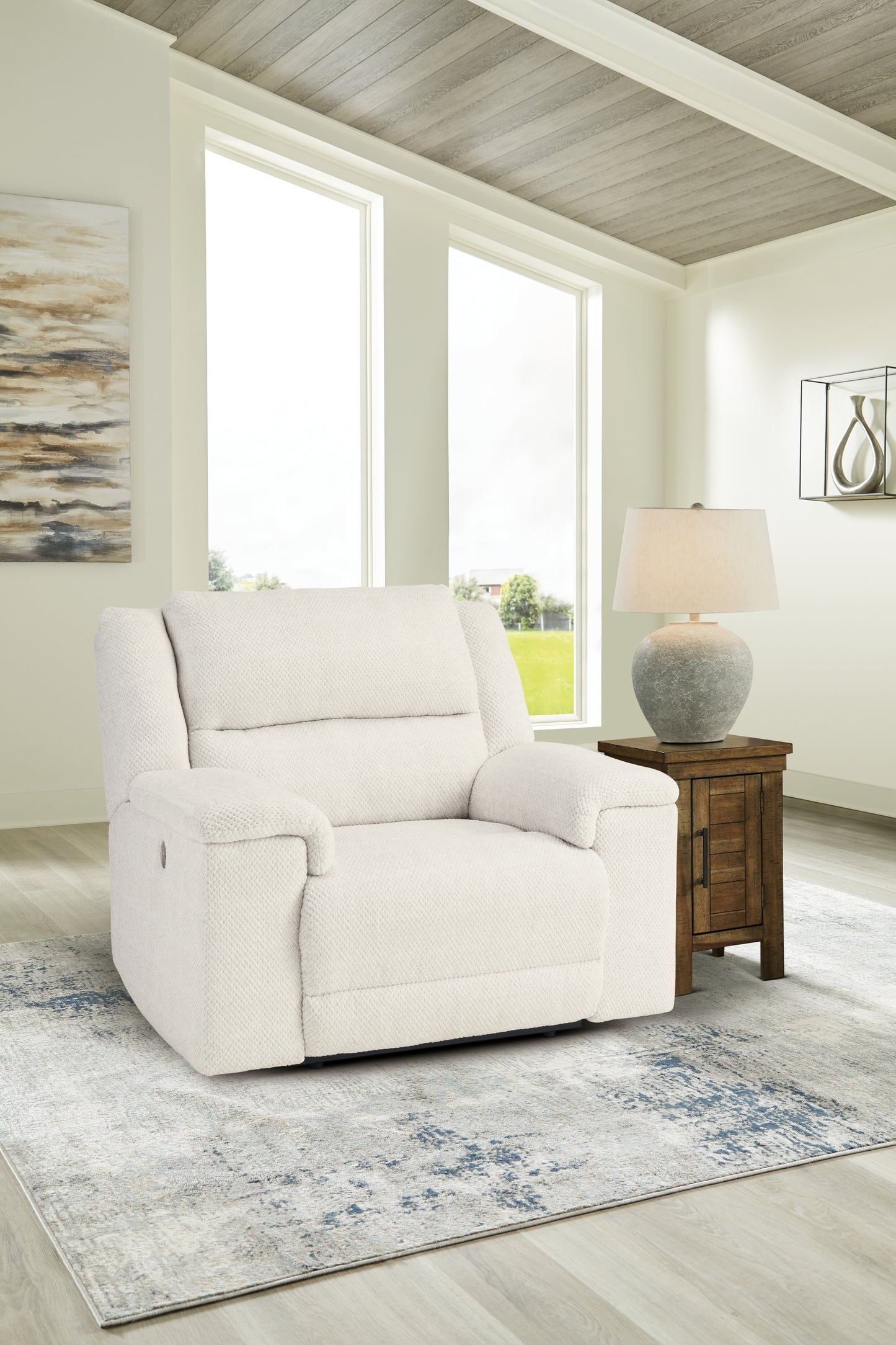 Bradenton Furniture Outlet - Ashley Furniture - Keensburg Living Room - Wide Seat Power Recliner / Linen - 6180782
