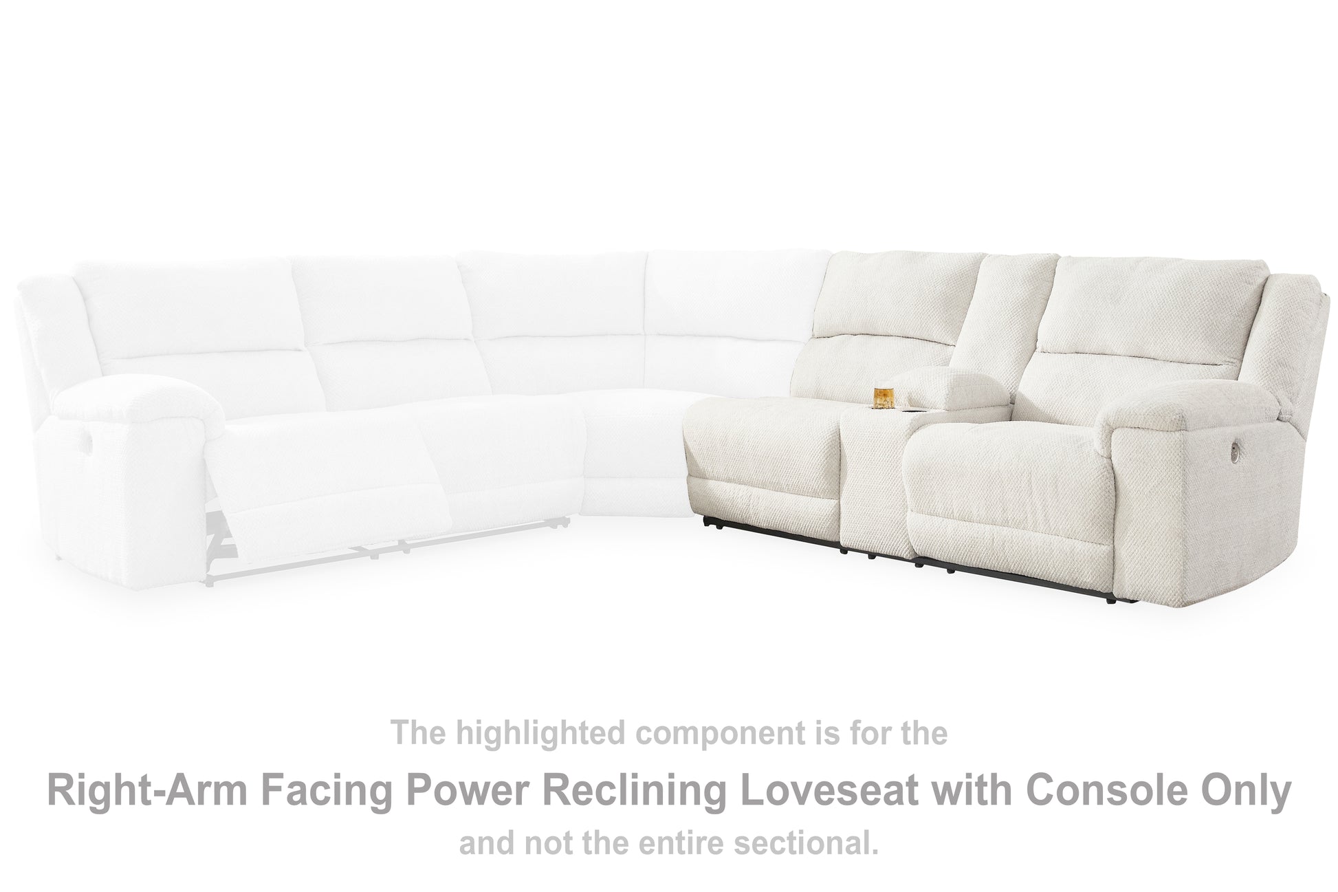 Bradenton Furniture Outlet - Ashley Furniture - Keensburg Sectional - RAF DBL REC PWR CON Loveseat / Linen - 6180790
