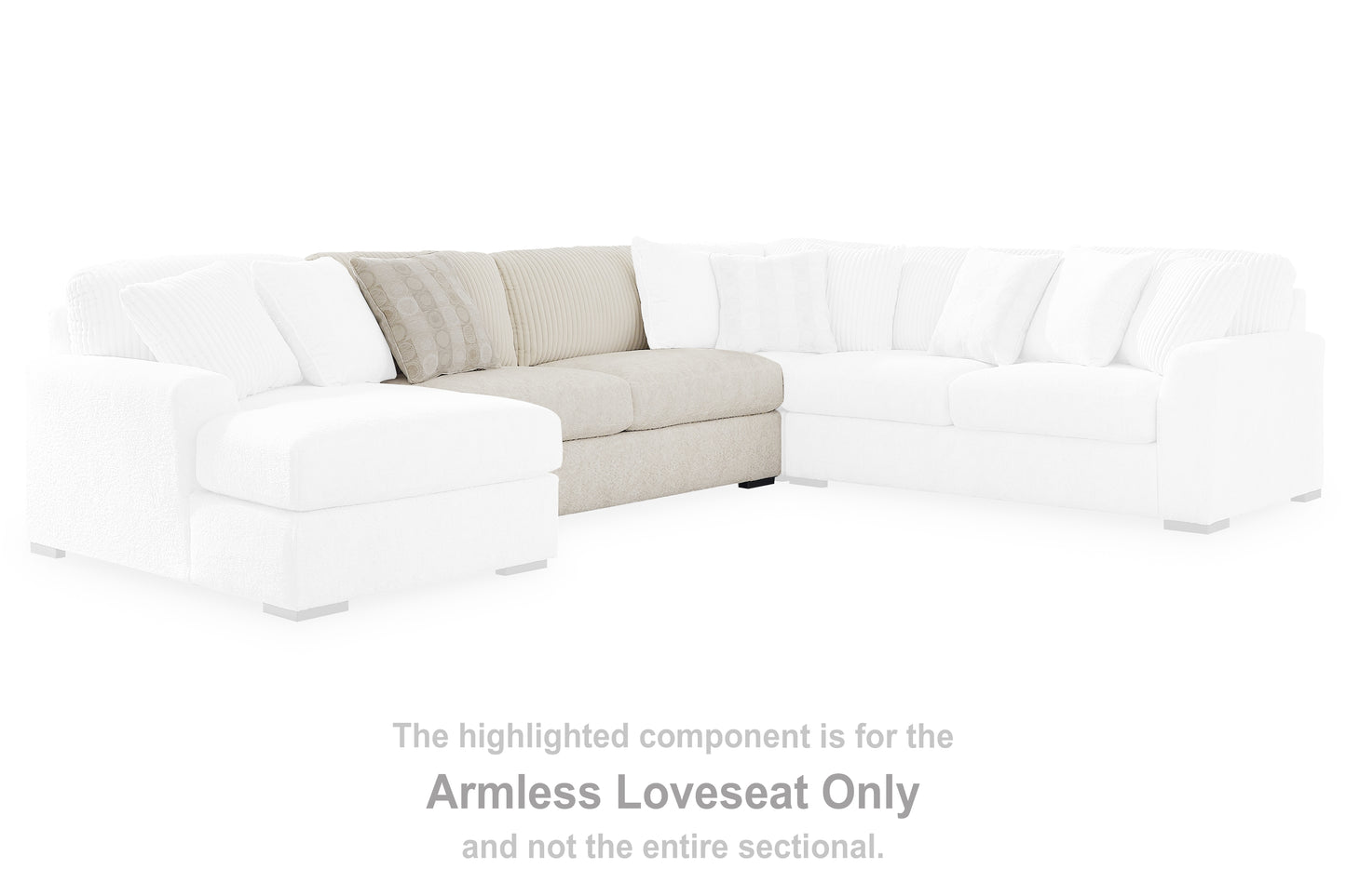 Bradenton Furniture Outlet - Ashley Furniture - Chessington Sectional - Armless Loveseat / Ivory - 6190434