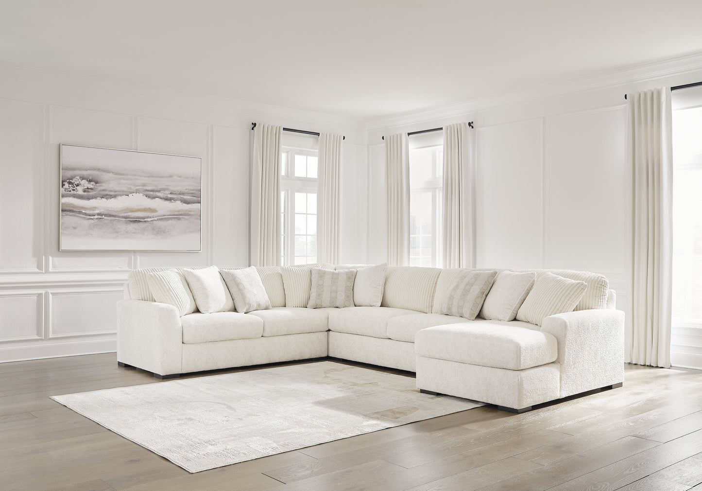 Bradenton Furniture Outlet - Ashley Furniture - Chessington Sectional - LAF 4-Piece Sectional with Chaise / Ivory - 61904S4