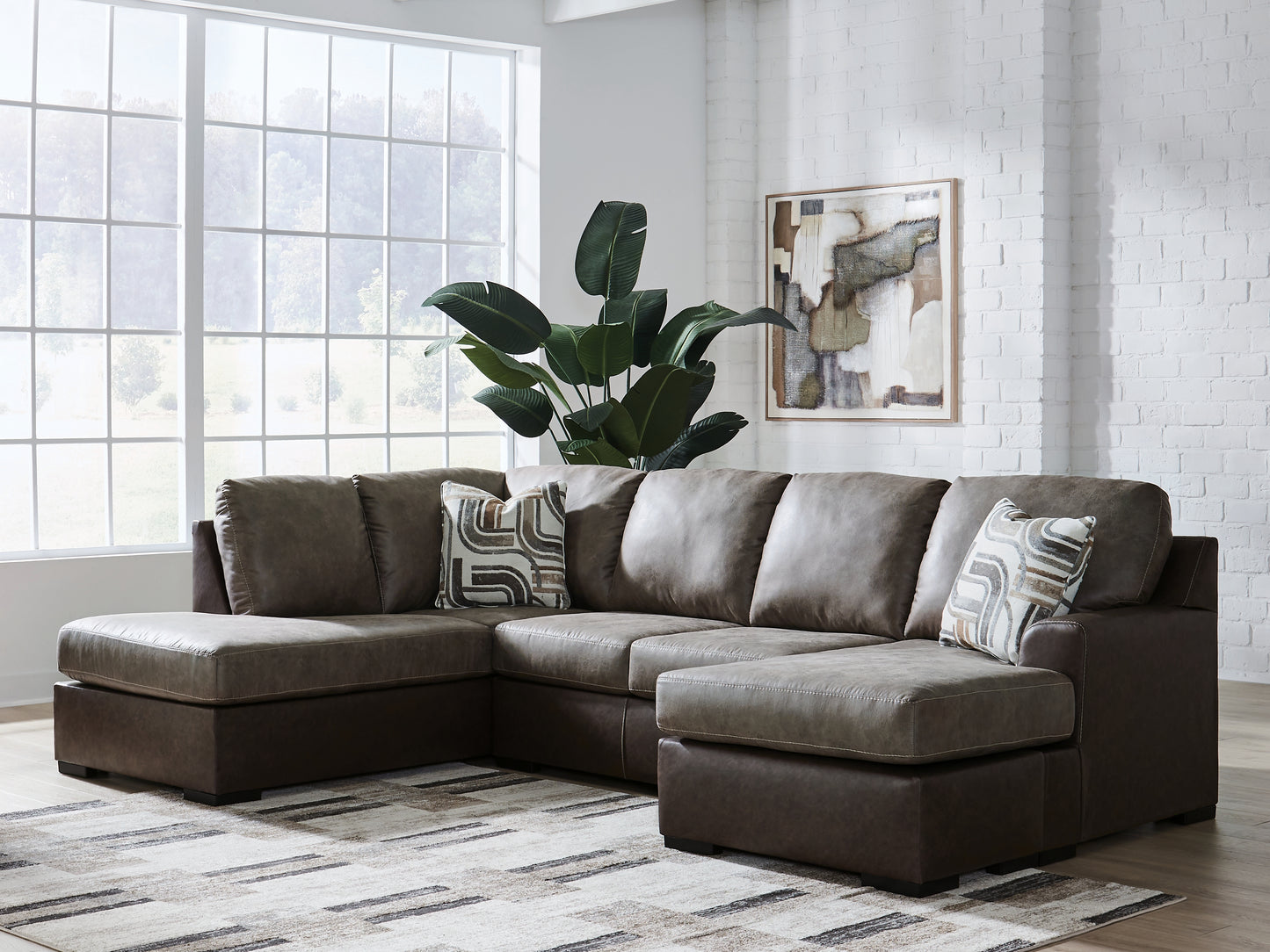 Bradenton Furniture Outlet - Ashley Furniture - Castille Way Sectional - RAF 2-Piece Sectional with Chaise / Fossil - PC62703S1