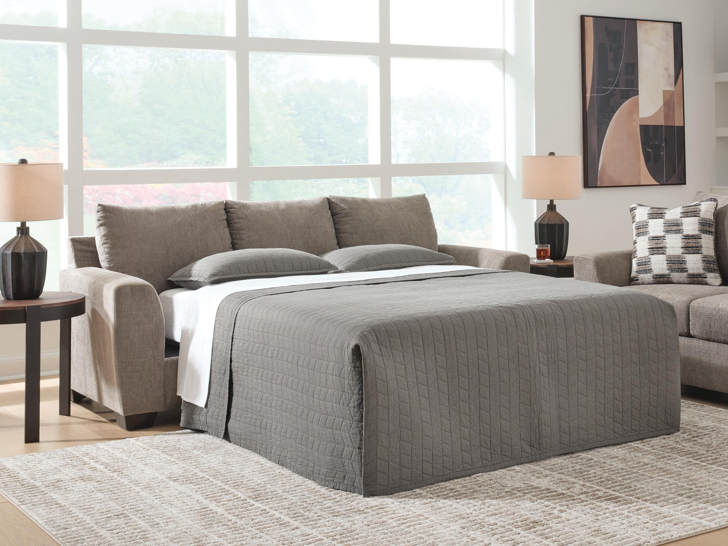 Bradenton Furniture Outlet - Ashley Furniture - Loreo Living Room - Queen Sofa Sleeper / Truffle - 6310239