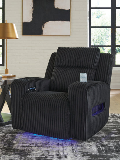 Bradenton Furniture Outlet - Ashley Furniture - Forest Lake Living Room - PWR Recliner/ADJ Headrest / Black - PC6420213
