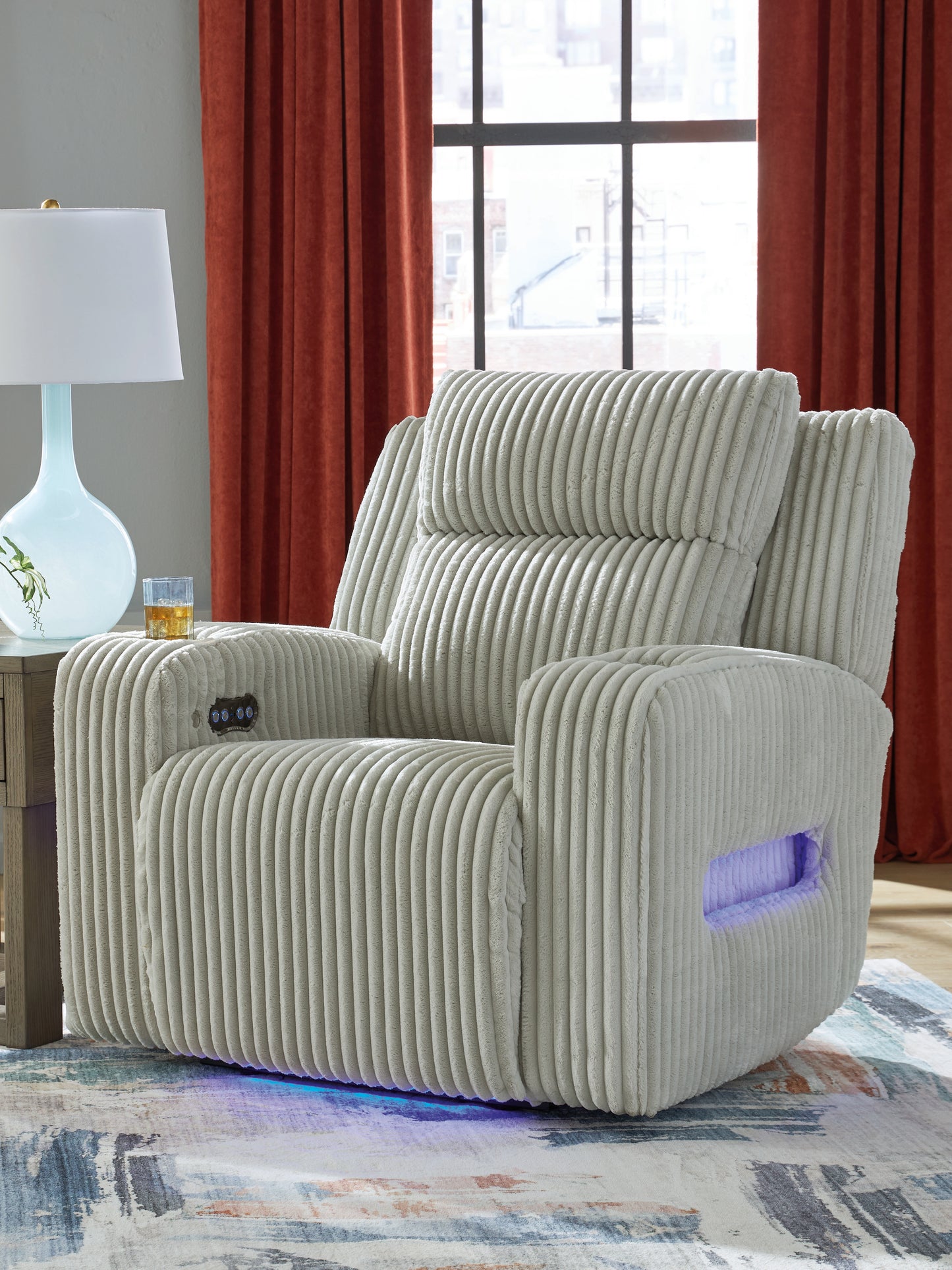 Bradenton Furniture Outlet - Ashley Furniture - Forest Lake Living Room - PWR Recliner/ADJ Headrest / Alloy - PC6420313