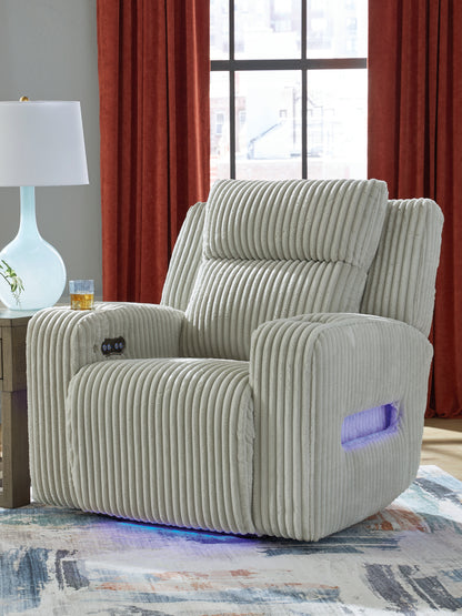 Bradenton Furniture Outlet - Ashley Furniture - Forest Lake Living Room - PWR Recliner/ADJ Headrest / Alloy - PC6420313