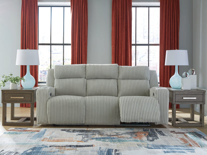 Bradenton Furniture Outlet - Ashley Furniture - Forest Lake Living Room - PWR REC Sofa with ADJ Headrest / Alloy - PC6420315