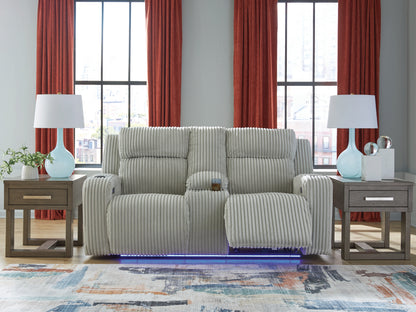 Bradenton Furniture Outlet - Ashley Furniture - Forest Lake Living Room - PWR REC Loveseat/CON/ADJ HDRST / Alloy - PC6420318