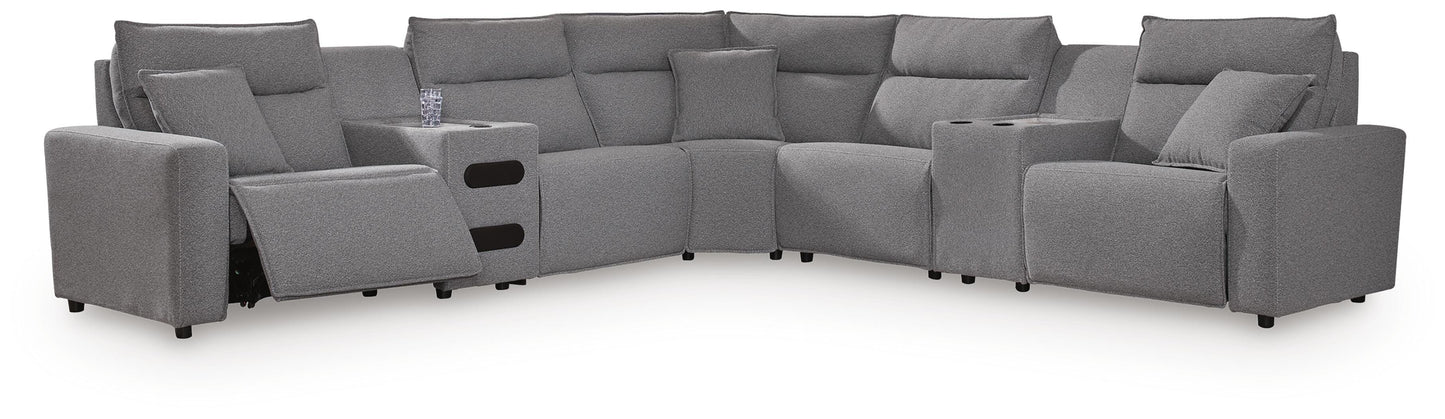 Bradenton Furniture Outlet - Ashley Furniture - Modmax II 7-Piece Power Reclining Sectional with Audio Consoles - 7-Piece Power Reclining Sectional with Audio Consoles - 65906S48