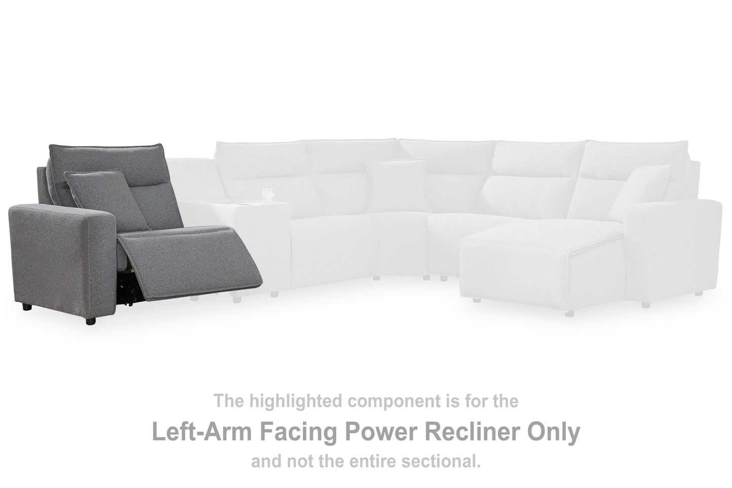 Bradenton Furniture Outlet - Ashley Furniture - ModMax II Sectional - LAF Zero Wall Power Recliner / Salt and Pepper - 6590658