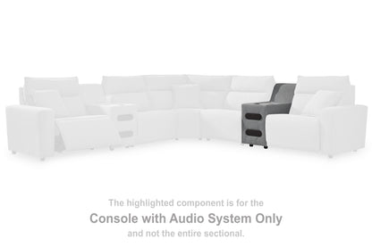 Bradenton Furniture Outlet - Ashley Furniture - ModMax II Sectional - Console with Audio System / Salt and Pepper - 6590660