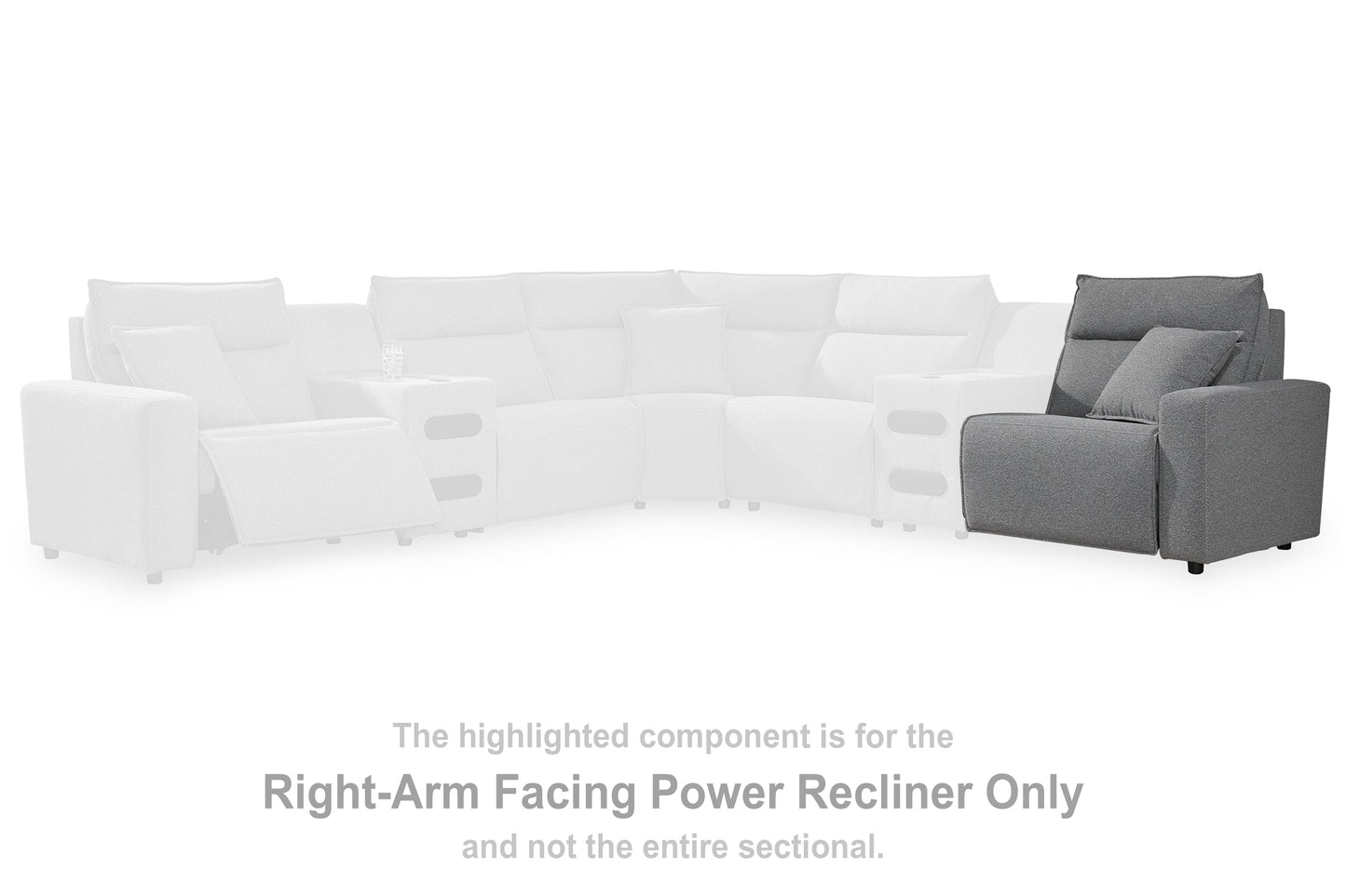 Bradenton Furniture Outlet - Ashley Furniture - ModMax II Sectional - RAF Zero Wall Power Recliner / Salt and Pepper - 6590662